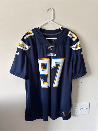 Men's Nike Joey Bosa 97 LA Chargers Vapor Limited NFL 100 Jersey Sz XL - RARE - Kyle’s Football Cards