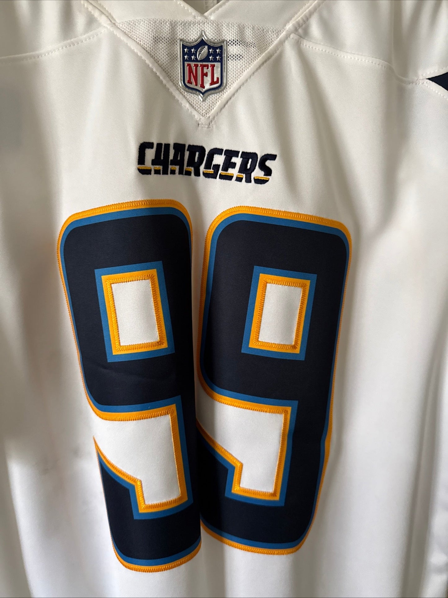 Men’s Nike Joey Bosa 99 LA Chargers Vapor Limited Jersey Sz M - White NWT RARE - Kyle’s Football Cards