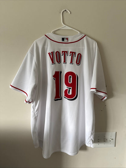 Men's Nike Joey Votto 19 Cincinnati Reds Home MLB Jersey Sz XL - White RARE - Kyle’s Football Cards