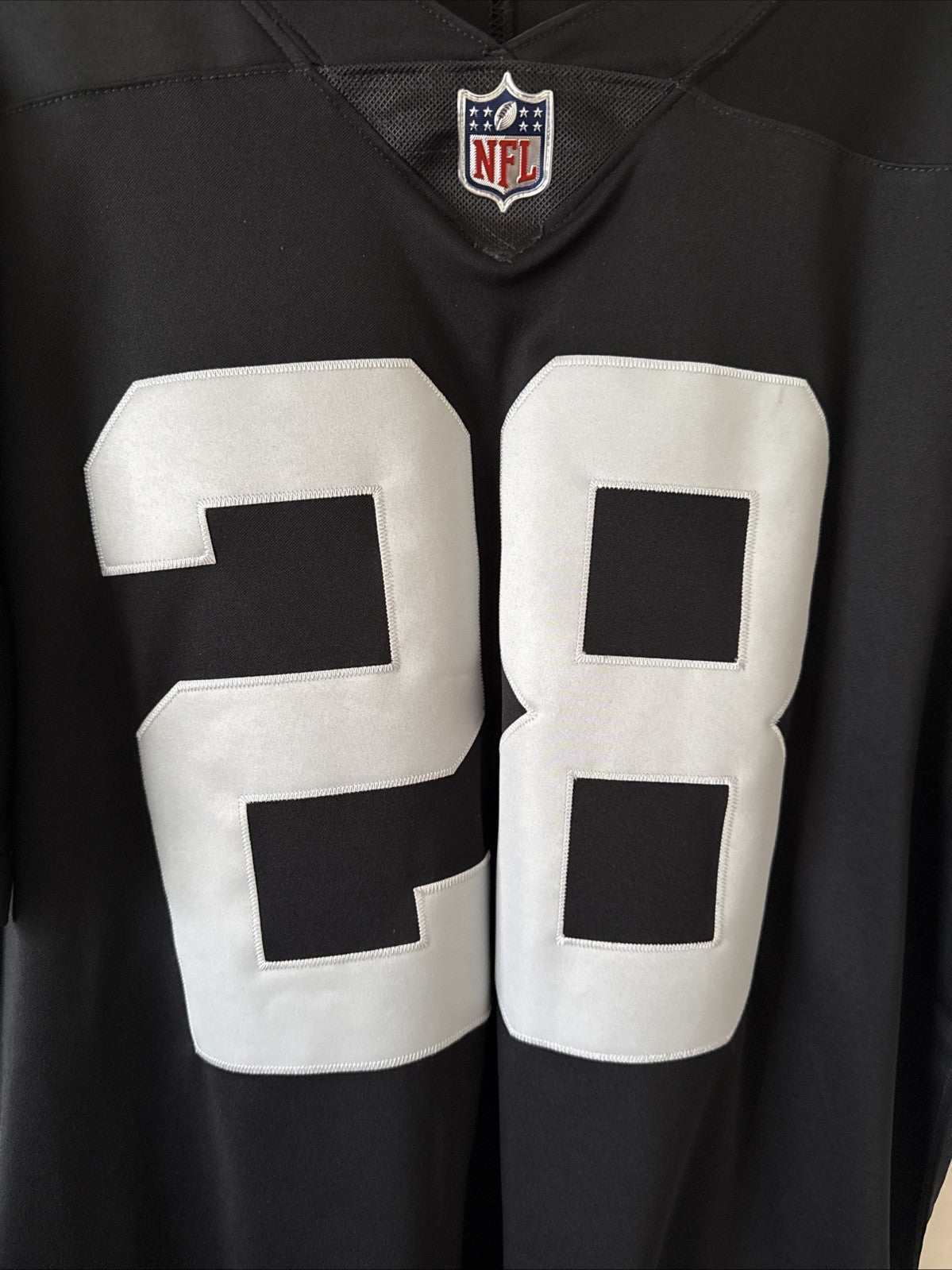 Men’s Nike Josh Jacobs 28 Las Vegas Raiders Vapor Limited Jersey Sz L - RARE - Kyle’s Football Cards