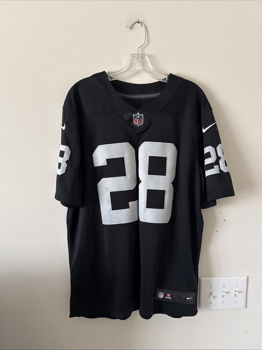 Men’s Nike Josh Jacobs 28 Las Vegas Raiders Vapor Limited Jersey Sz L - RARE - Kyle’s Football Cards