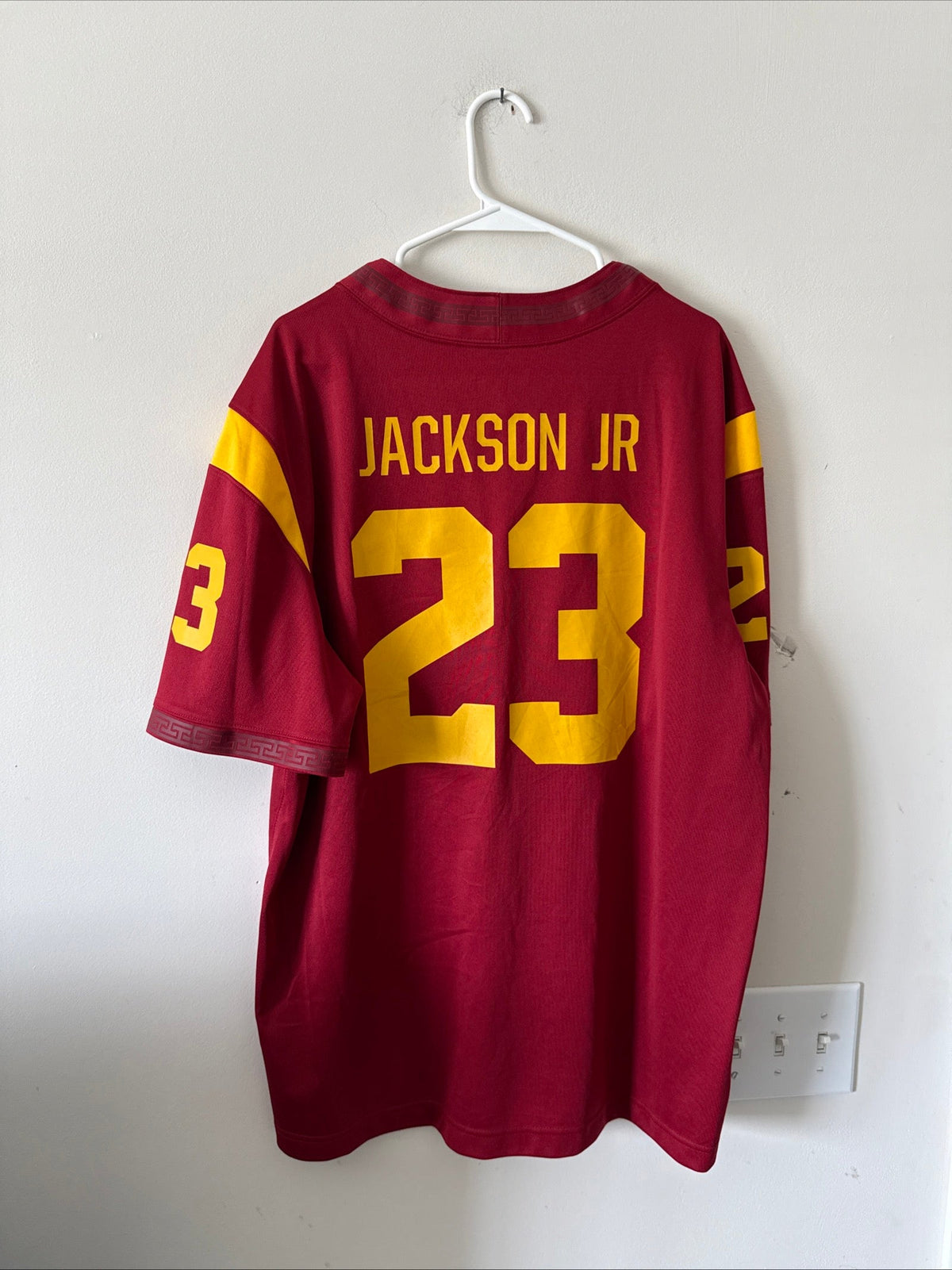 Men’s Nike Joshua Jackson Jr. 23 USC Trojans NCAA Jersey Sz XL - Red RARE - Kyle’s Football Cards