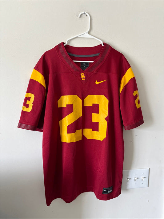 Men’s Nike Joshua Jackson Jr. 23 USC Trojans NCAA Jersey Sz XL - Red RARE - Kyle’s Football Cards