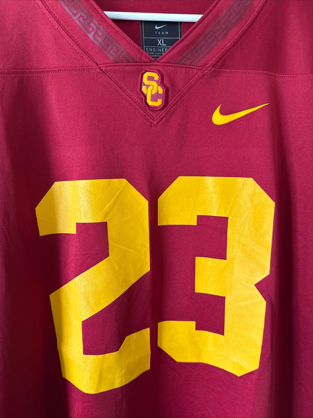 Men’s Nike Joshua Jackson Jr. 23 USC Trojans NCAA Jersey Sz XL - Red RARE - Kyle’s Football Cards