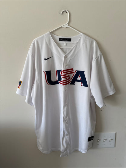 Men's Nike J.T. Realmuto 10 Team USA 2023 WBC Authentic Jersey Sz 2XL - RARE - Kyle’s Football Cards