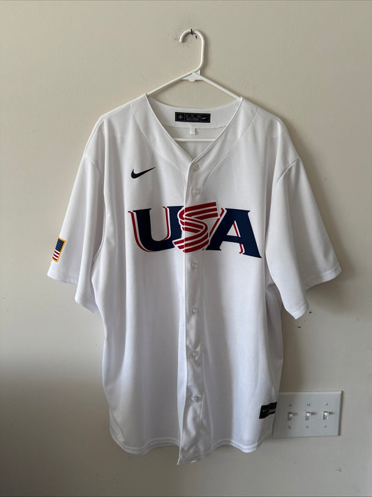 Men's Nike J.T. Realmuto 10 Team USA 2023 WBC Authentic Jersey Sz 2XL - RARE - Kyle’s Football Cards