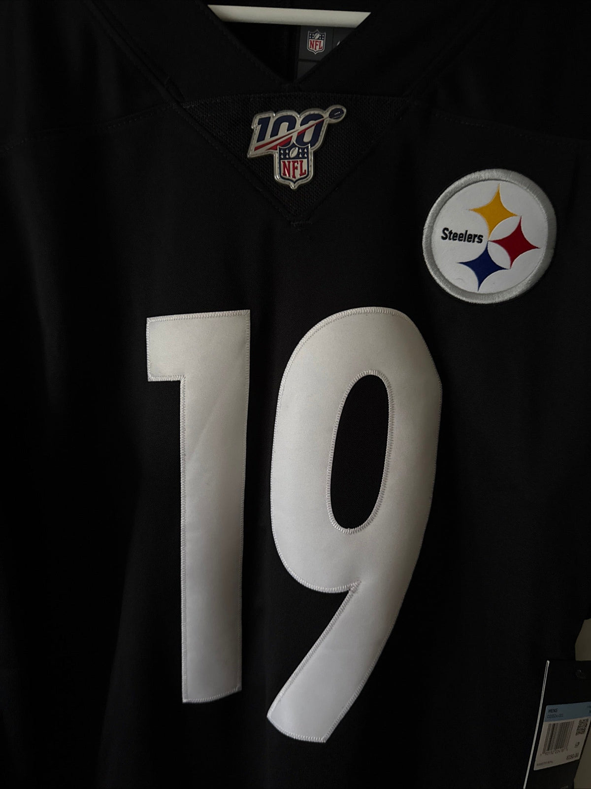Men’s Nike Juju Smith-Schuster #19 Steelers NFL 100 Vapor Lmtd Jersey Sz M RARE - Kyle’s Football Cards