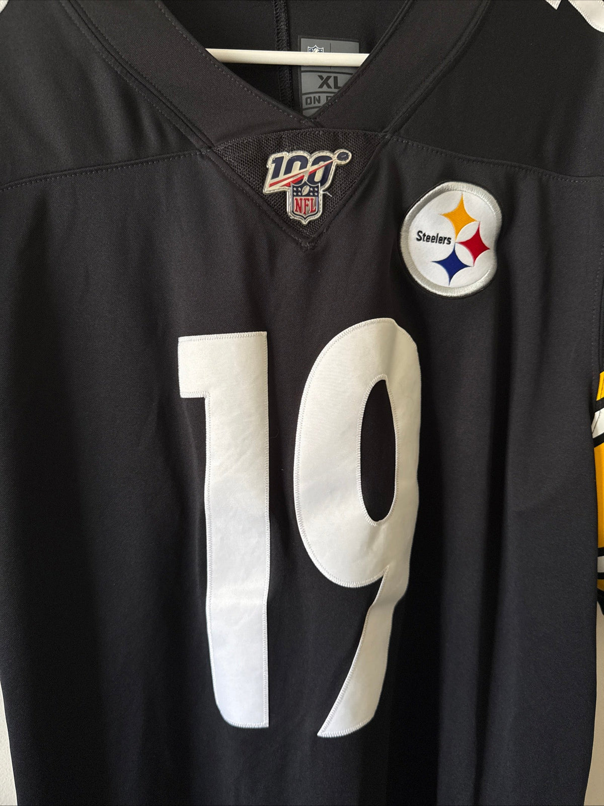 Men’s Nike Juju Smith-Schuster 19 Steelers NFL 100 Vapor Lmtd Jersey Sz XL RARE - Kyle’s Football Cards