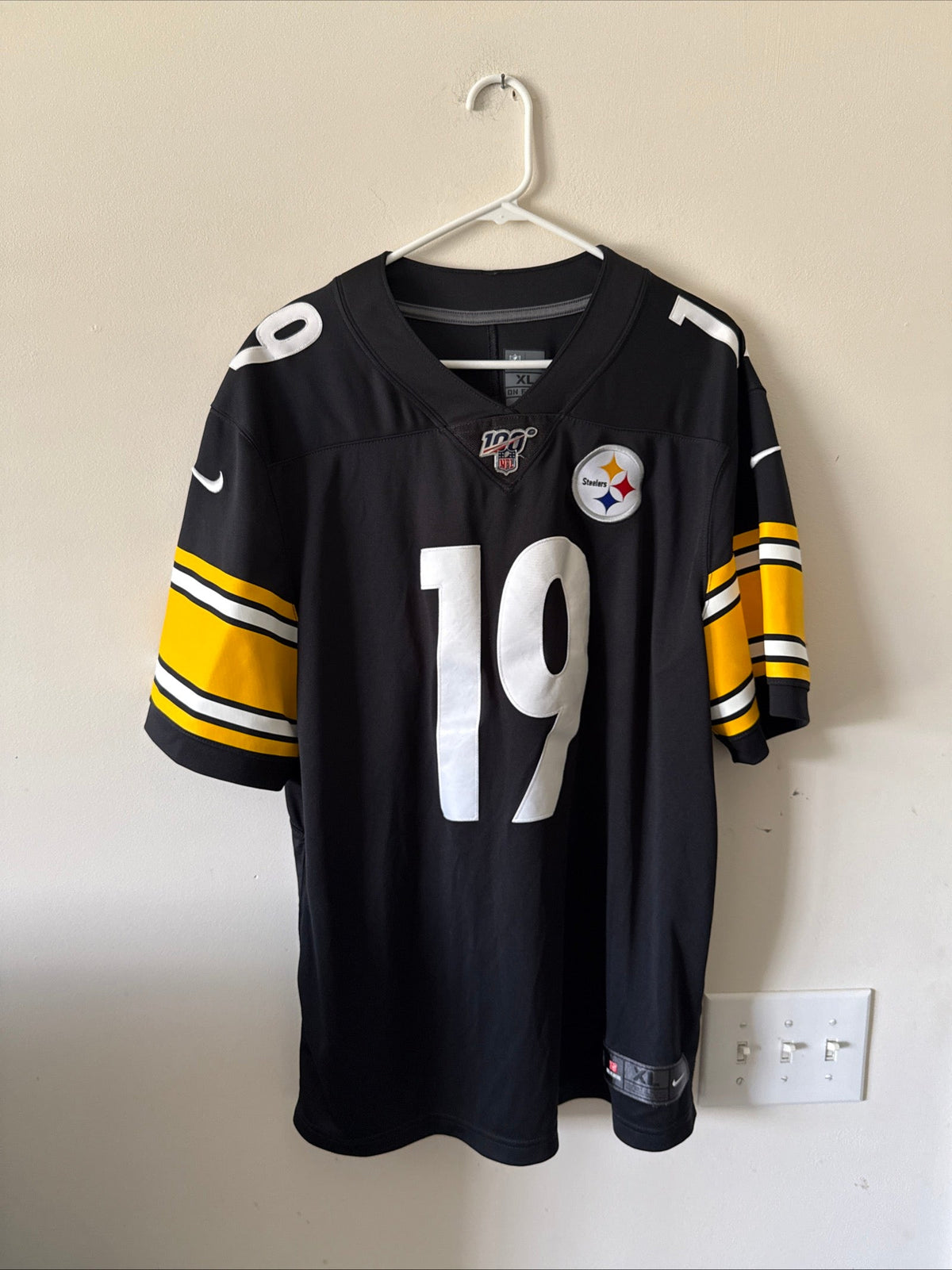 Men’s Nike Juju Smith-Schuster 19 Steelers NFL 100 Vapor Lmtd Jersey Sz XL RARE - Kyle’s Football Cards