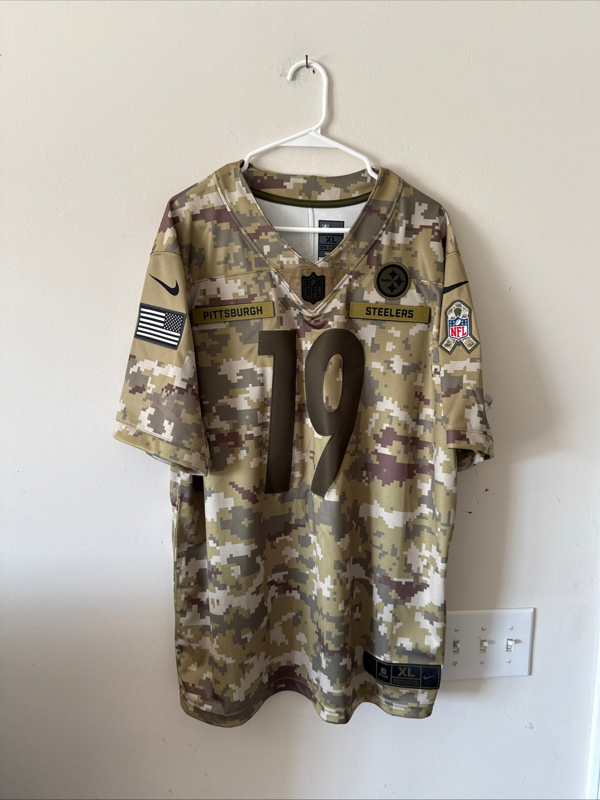 Men's Nike JuJu Smith-Schuster 19 Steelers Salute To Service Jersey Sz XL RARE - Kyle’s Football Cards