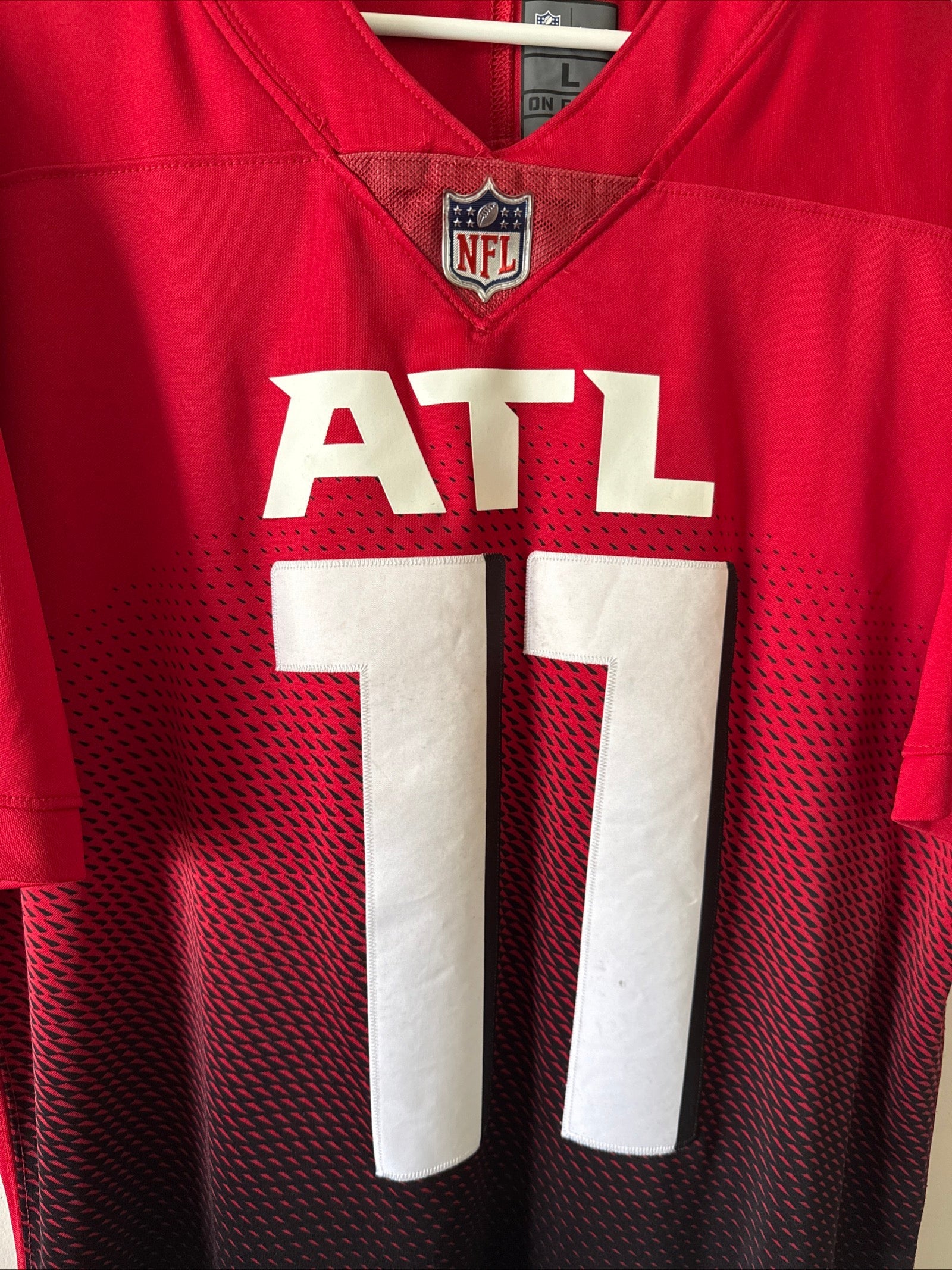 Men’s Nike Julio Jones 11 Atlanta Falcons Red Fade Vapor Lmtd Jersey Sz L RARE - Kyle’s Football Cards