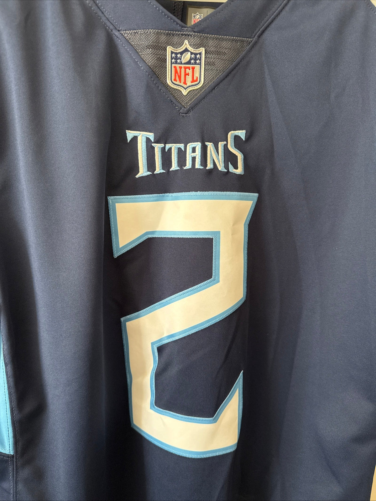 Men’s Nike Julio Jones 2 Tennessee Titans Vapor Lmtd Jersey Sz L - Blue RARE - Kyle’s Football Cards