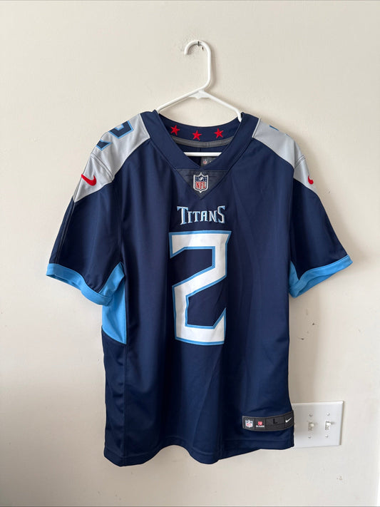 Men’s Nike Julio Jones 2 Tennessee Titans Vapor Lmtd Jersey Sz L - Blue RARE - Kyle’s Football Cards