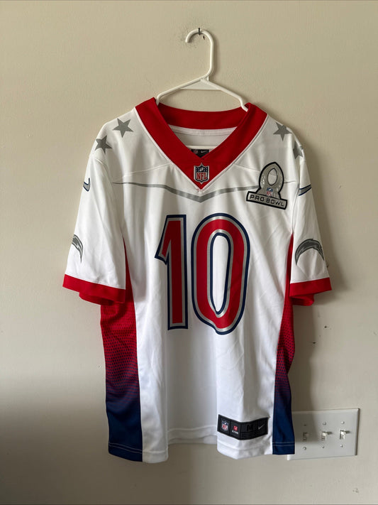 Men’s Nike Justin Herbert 10 LA Chargers 2022 Pro Bowl NFL Jersey Sz M - RARE - Kyle’s Football Cards