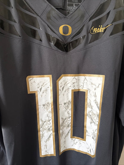Men's Nike Justin Herbert 10 Oregon Ducks Shoe Duck Anthracite Jersey Sz L RARE - Kyle’s Football Cards