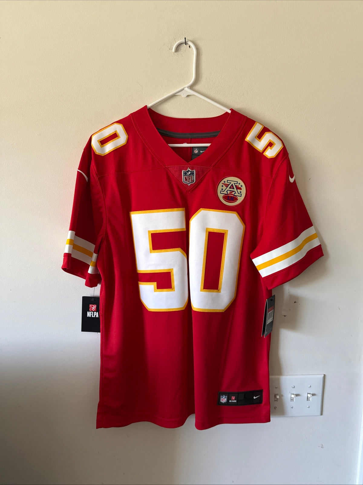 Men’s Nike Justin Houston #50 KC Chiefs Vapor Lmtd NFL Jersey Sz L - NWT RARE - Kyle’s Football Cards