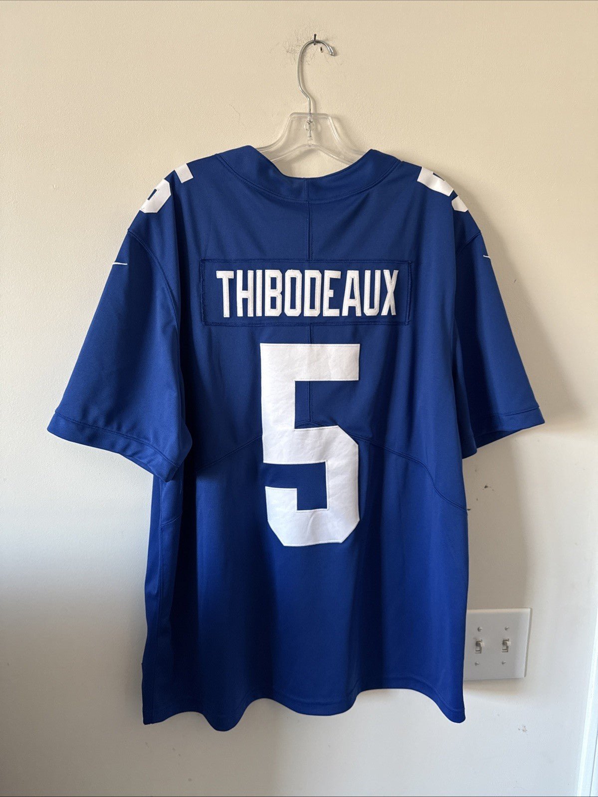 Men’s Nike Kayvon Thibodeaux 5 New York Giants Vapor Limited Jersey Sz 2XL Blue - Kyle’s Football Cards