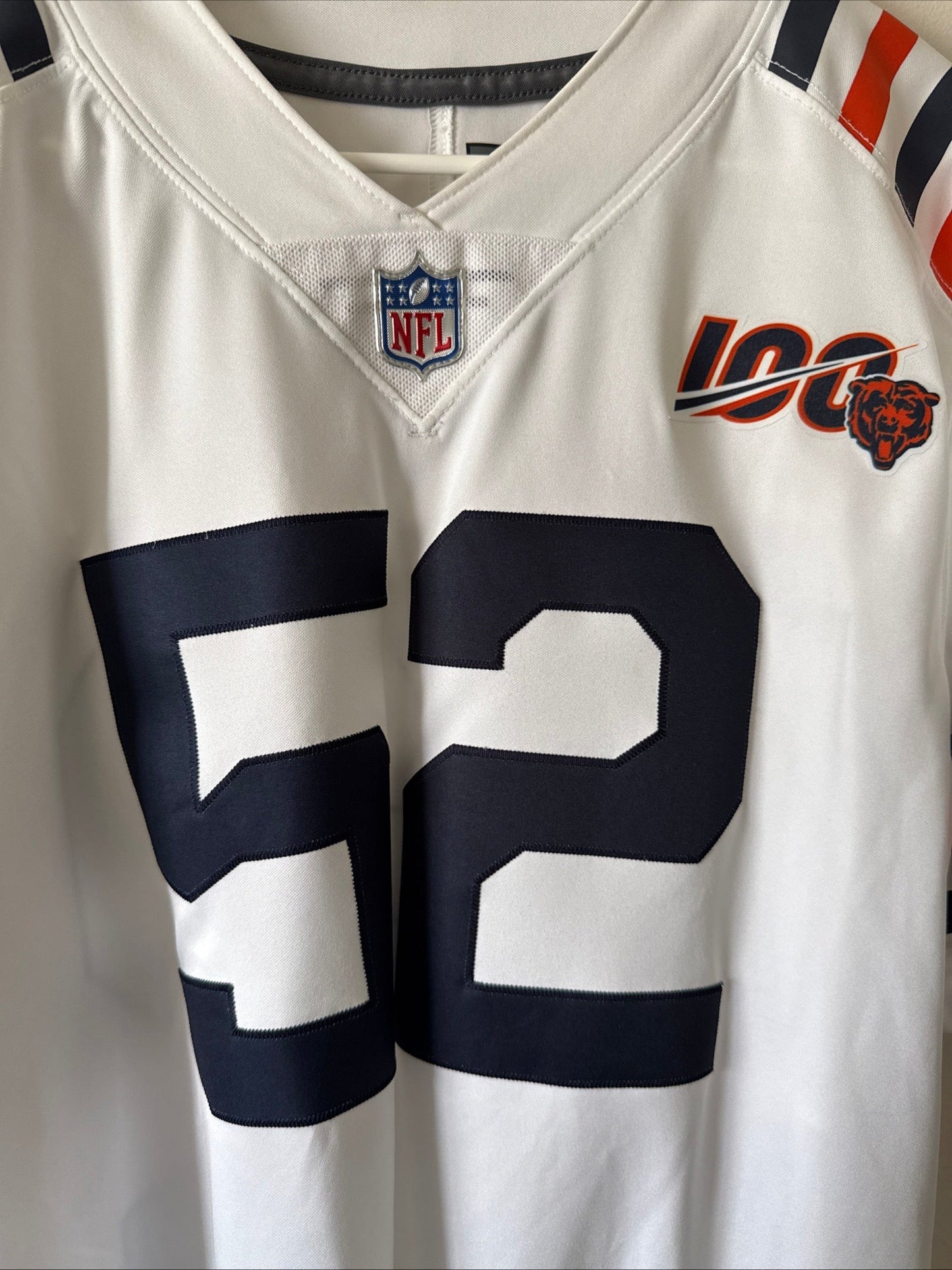 Men’s Nike Khalil Mack 52 Chicago Bears Vapor Lmtd Jersey 100th Patch Sz L RARE - Kyle’s Football Cards