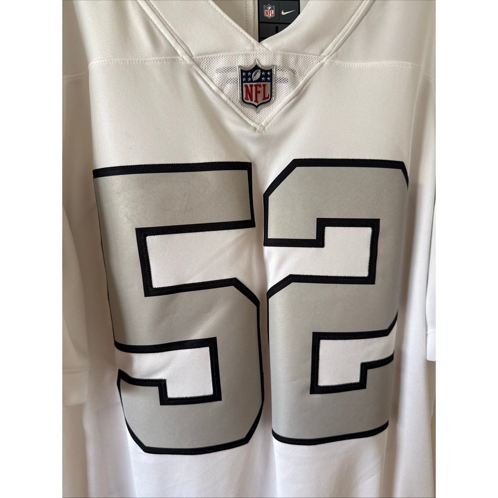 Men’s Nike Khalil Mack 52 Las Vegas Raiders Vapor Lmtd Jersey Sz L - White RARE - Kyle’s Football Cards