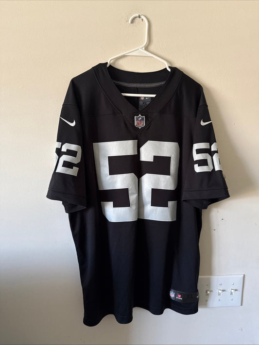 Men’s Nike Khalil Mack 52 Las Vegas Raiders Vapor Lmtd NFL Jersey Sz XL - RARE - Kyle’s Football Cards