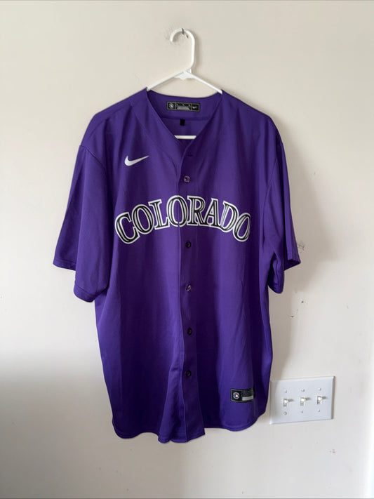 Men's Nike Kris Bryant 23 Colorado Rockies Alt MLB Jersey Sz XL - Purple RARE - Kyle’s Football Cards