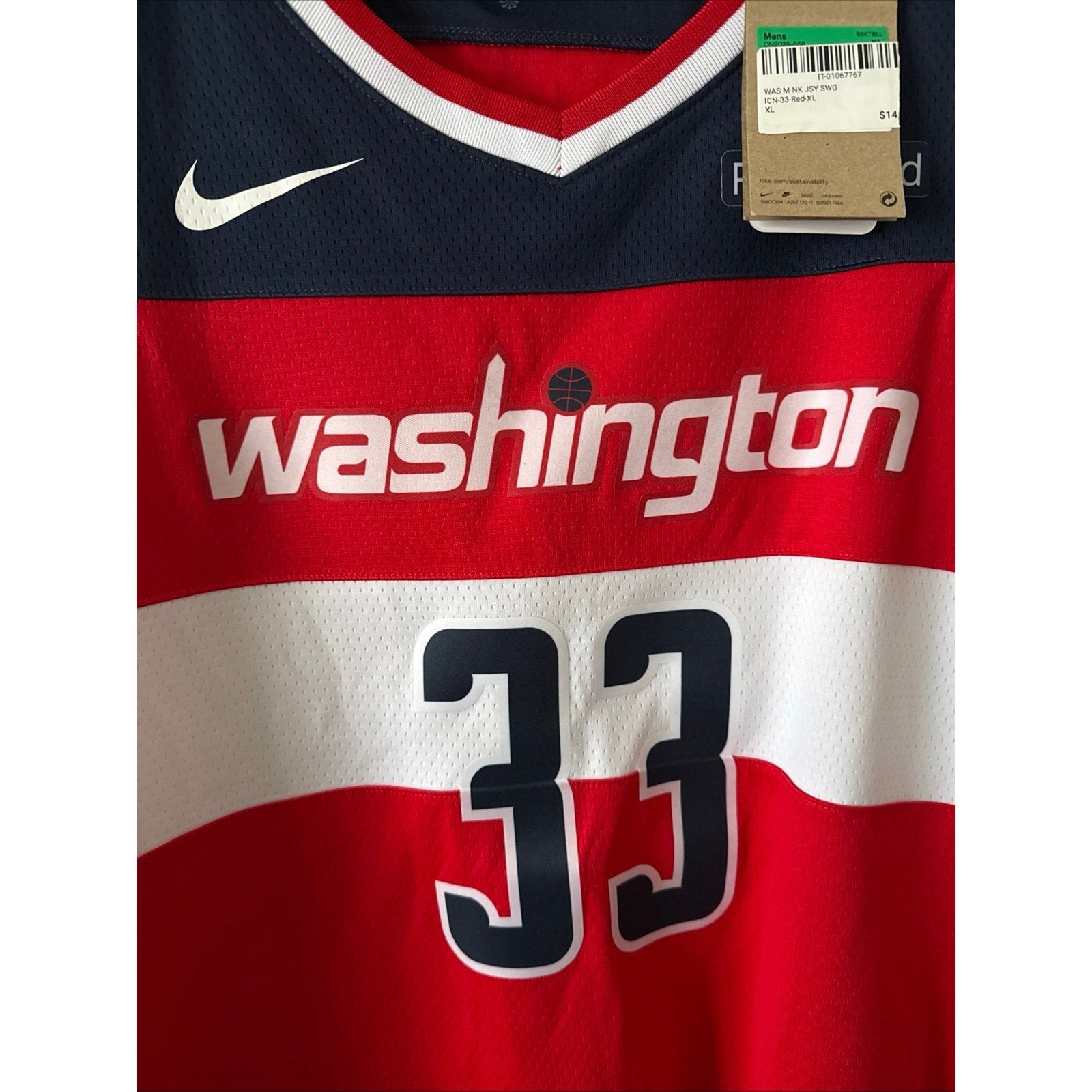 Men’s Nike Kyle Kuzma 33 Washington Wizards Swingman Icon Jersey Sz 52 Red NWT - Kyle’s Football Cards