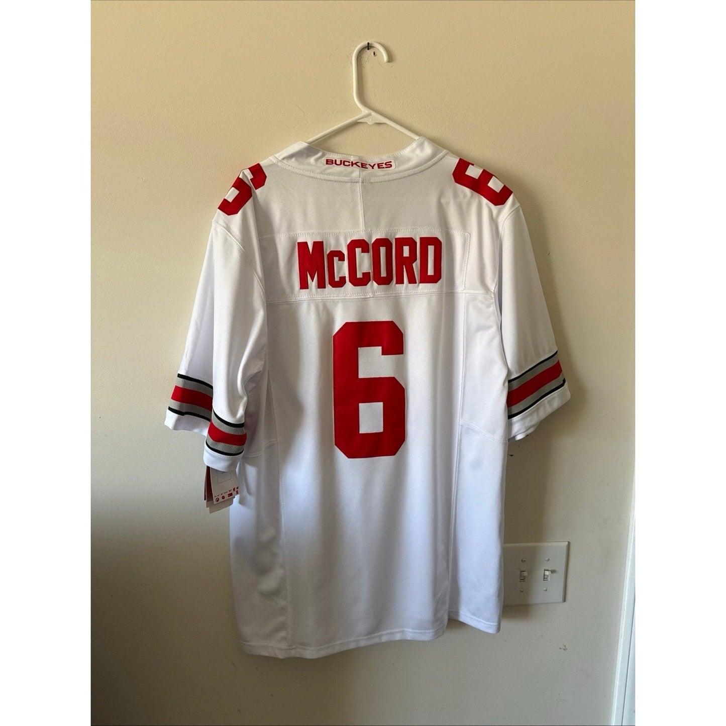 Men’s Nike Kyle McCord 6 Ohio State Buckeyes 100 Seasons Patch - White NWT RARE - Kyle’s Football Cards
