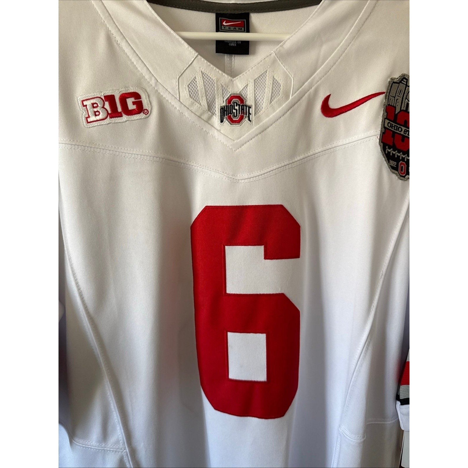 Men’s Nike Kyle McCord 6 Ohio State Buckeyes 100 Seasons Patch - White NWT RARE - Kyle’s Football Cards