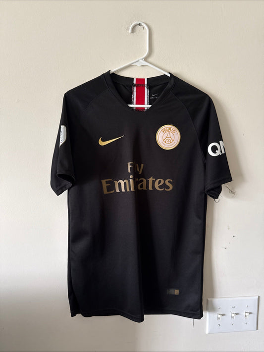 Men’s Nike Kylian Mbappe 7 PSG 2018/19 Third Kit Jersey Sz M - Black RARE - Kyle’s Football Cards