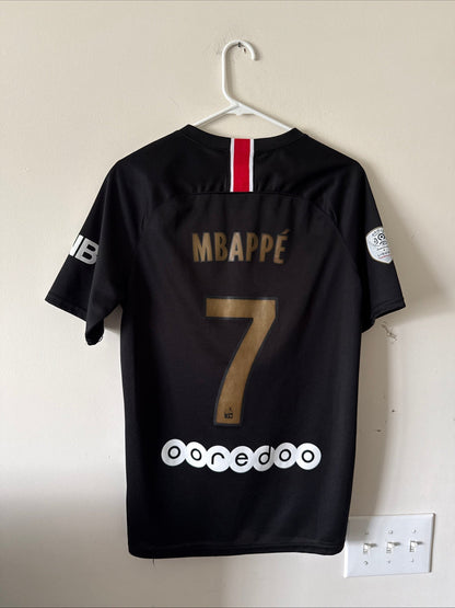 Men’s Nike Kylian Mbappe 7 PSG 2018/19 Third Kit Jersey Sz M - Black RARE - Kyle’s Football Cards