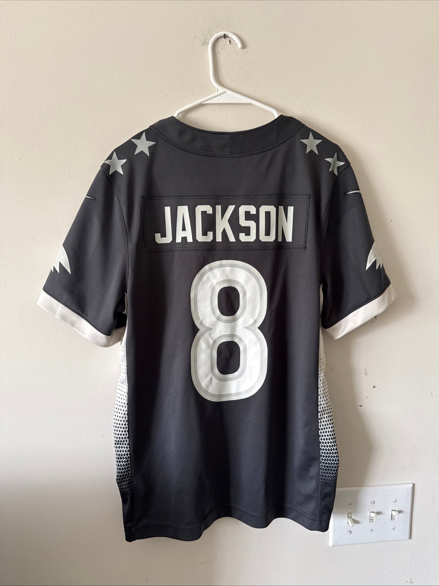 Men’s Nike Lamar Jackson 8 Ravens 2020 Pro Bowl Jersey Sz S - Black RARE - Kyle’s Football Cards