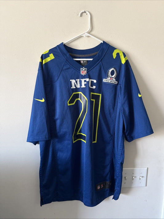 Men’s Nike Landon Collins 21 NY Giants 2017 Pro Bowl NFC Jersey Sz XL Blue RARE - Kyle’s Football Cards