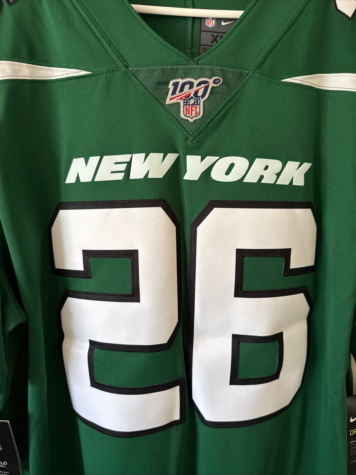 Men's Nike Le'Veon Bell #26 NY Jets NFL 100 Vapor Lmtd Jersey Sz XL - NWT RARE - Kyle’s Football Cards