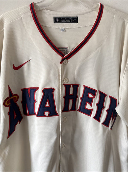 Men’s Nike Los Angeles Angels Luis Rengifo 2 Official MLB Jersey Sz XL - Cream - Kyle’s Football Cards