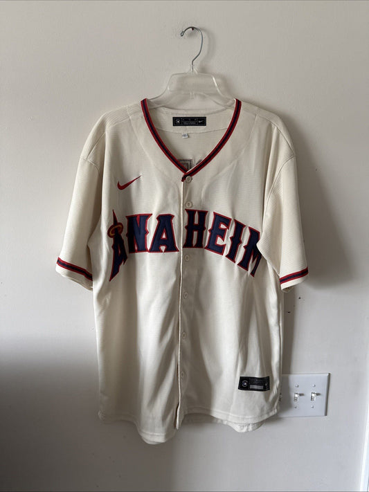 Men’s Nike Los Angeles Angels Luis Rengifo 2 Official MLB Jersey Sz XL - Cream - Kyle’s Football Cards