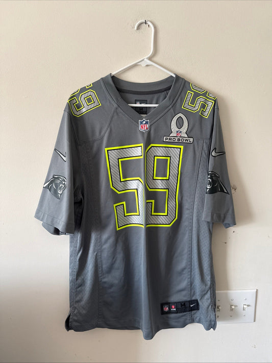 Men’s Nike Luke Kuechly 59 Carolina Panthers 2014 Pro Bowl Jersey Sz M - RARE - Kyle’s Football Cards