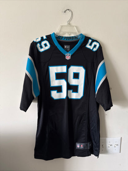 Men's Nike Luke Kuechly 59 Carolina Panthers Game NFL Jersey Sz S - Black - Kyle’s Football Cards