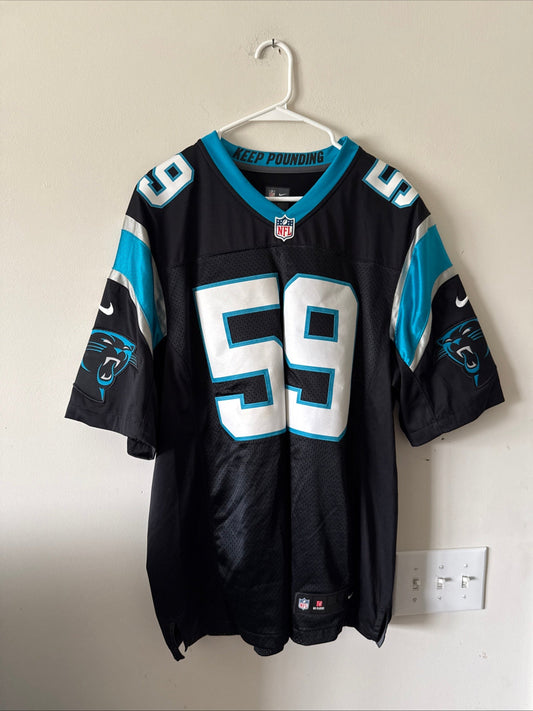 Men’s Nike Luke Kuechly 59 Carolina Panthers Limited NFL Jersey Sz L - RARE - Kyle’s Football Cards