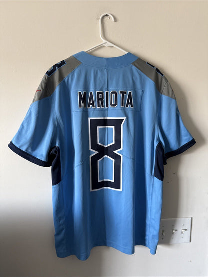 Men’s Nike Marcus Mariota 8 Tennessee Titans Vapor Lmtd Jersey Sz XL Blue RARE - Kyle’s Football Cards