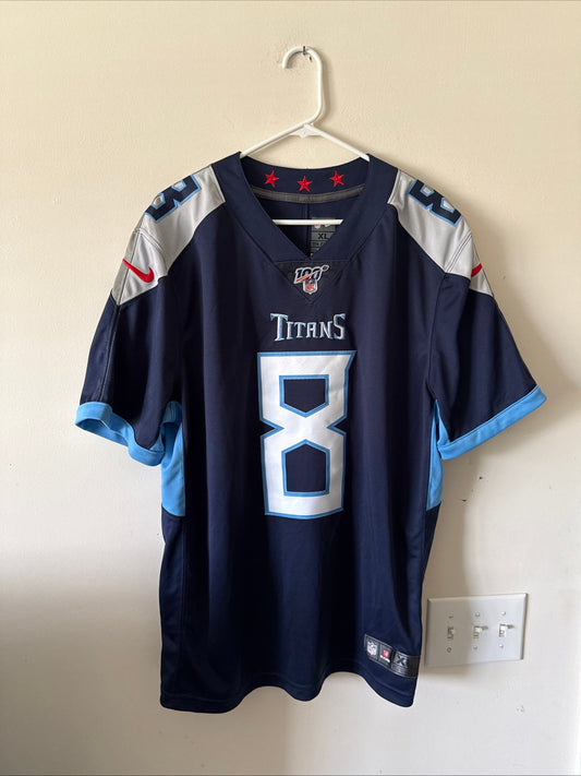 Men’s Nike Marcus Mariota 8 Titans NFL 100 Vapor Limited NFL Jersey Sz XL RARE - Kyle’s Football Cards