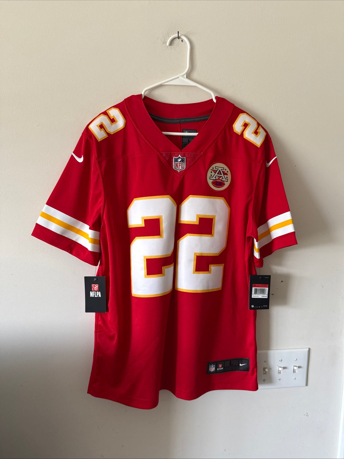 Men’s Nike Marcus Peters 22 KC Chiefs Vapor Lmtd NFL Jersey Sz L - NWT RARE - Kyle’s Football Cards