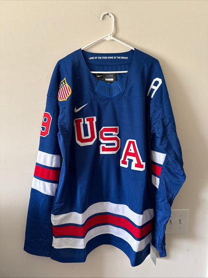 Men’s Nike Matthew Tkachuk 19 Team USA 2026 Winter Olympics Jersey Size XL RARE - Kyle’s Football Cards