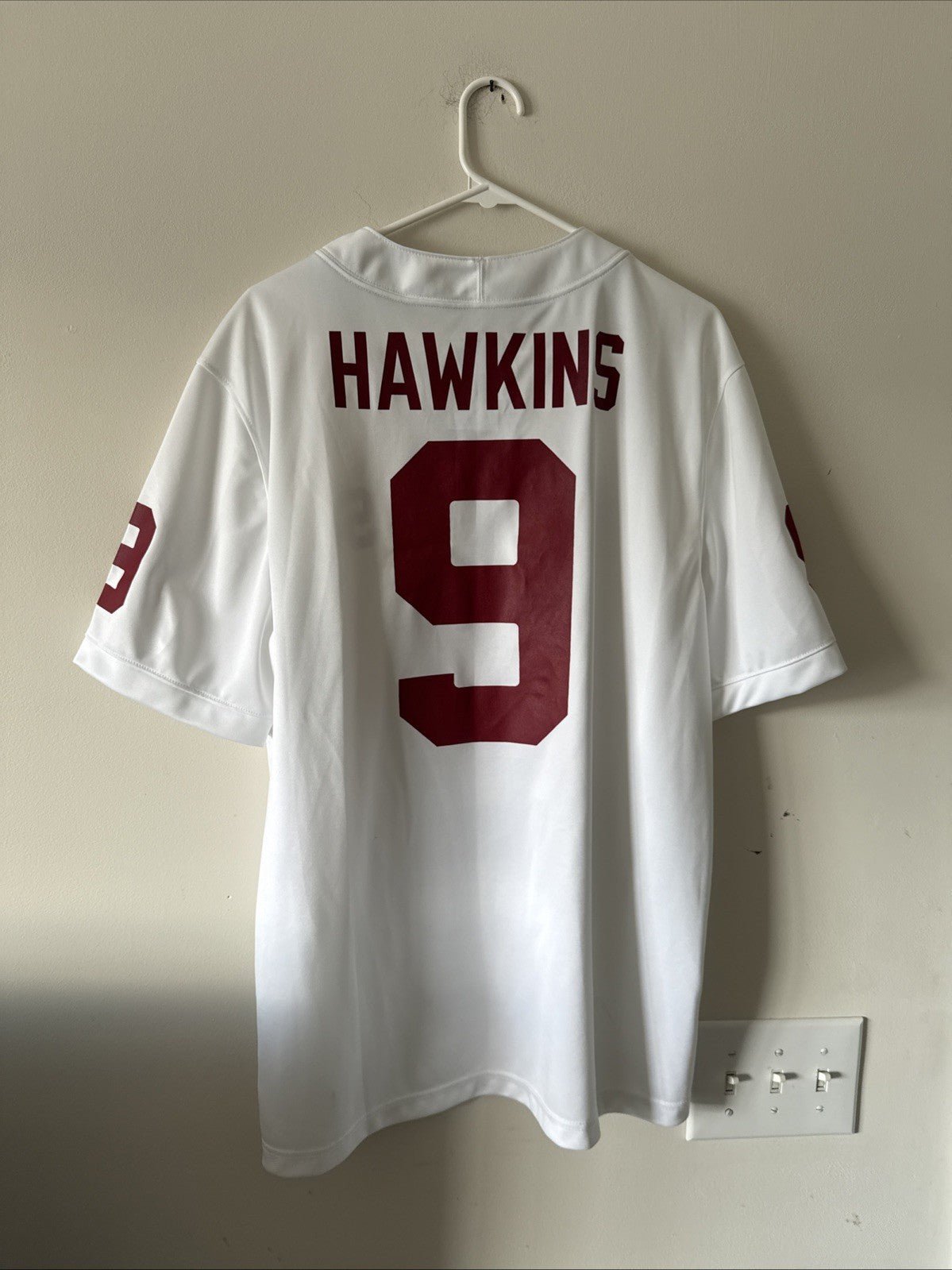 Men’s Nike Michael Hawkins Jr. 9 Oklahoma Sooners Football Jersey Sz L - RARE - Kyle’s Football Cards