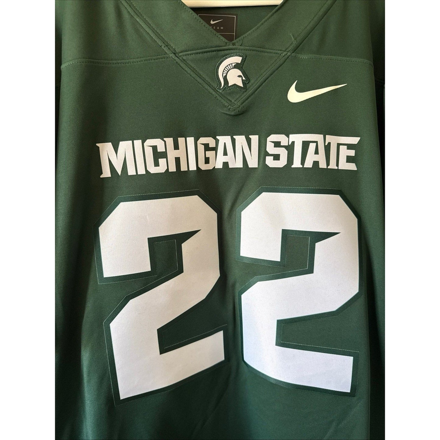Men's Nike Michigan State Spartans 22 Limited NCAA Jersey Sz XL - Green - Kyle’s Football Cards