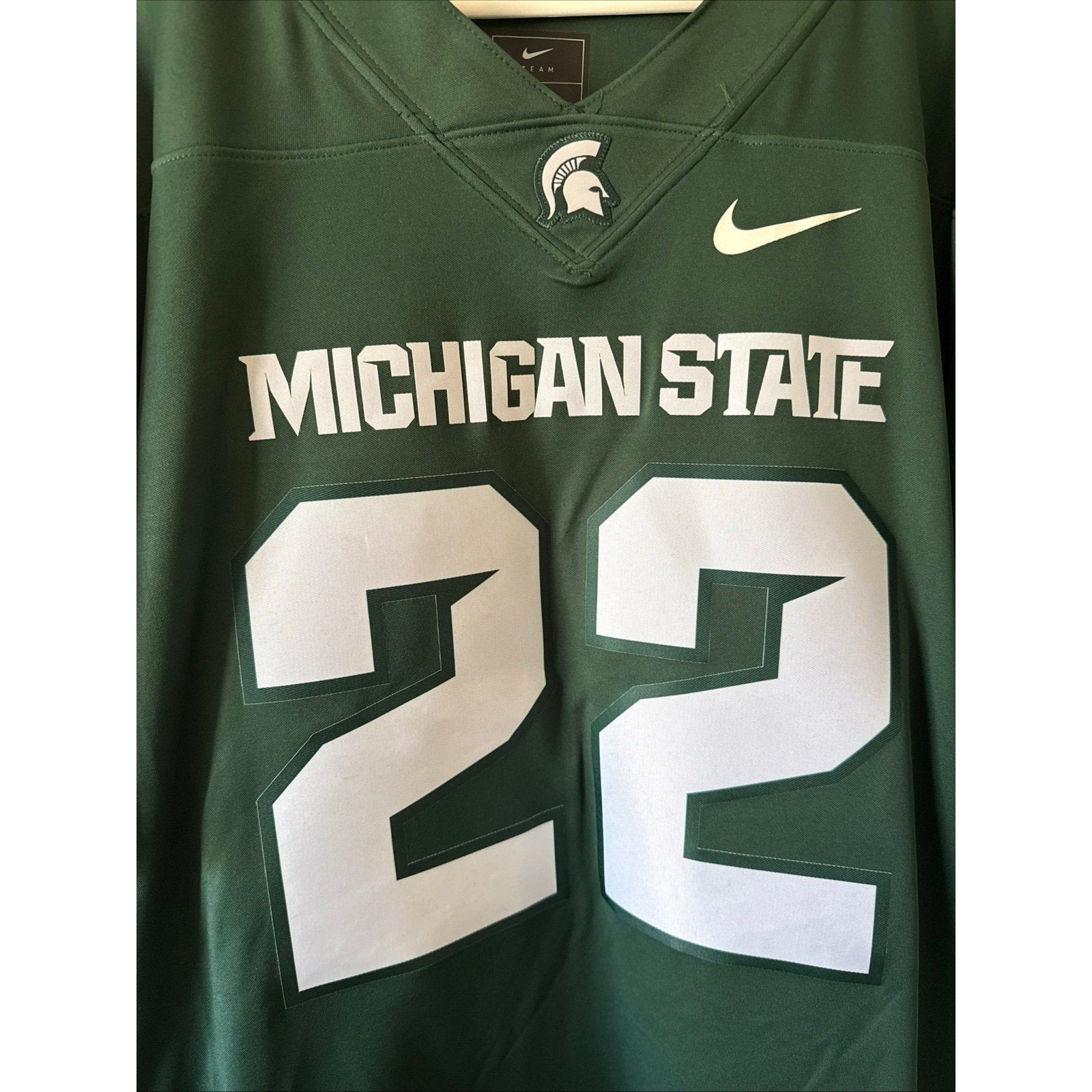 Men's Nike Michigan State Spartans 22 Limited NCAA Jersey Sz XL - Green - Kyle’s Football Cards