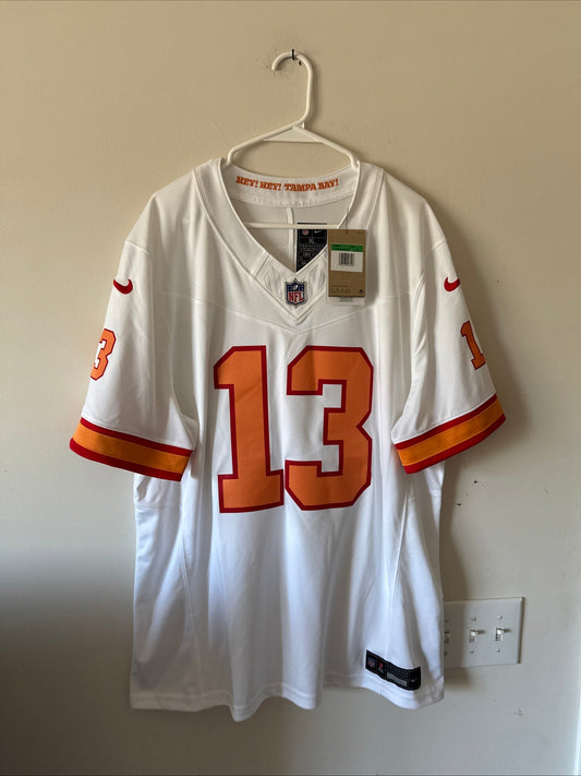 Men’s Nike Mike Evans #13 TB Buccaneers Vapor Lmtd Jersey Sz XL White NWT RARE - Kyle’s Football Cards