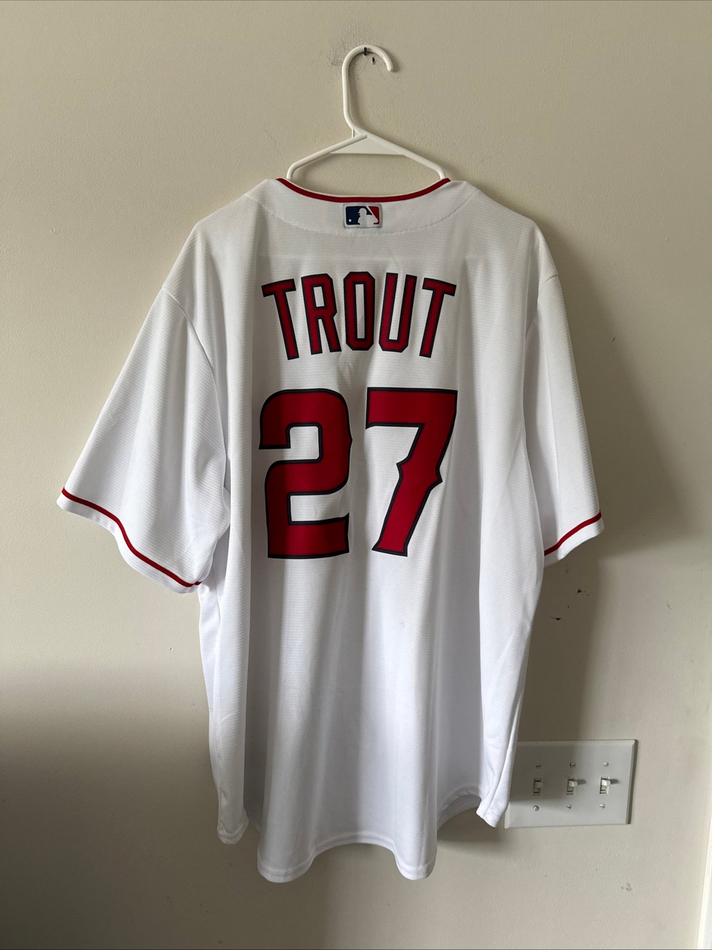 Men’s Nike Mike Trout 27 Los Angeles Angels Home MLB Jersey Sz XL - White RARE - Kyle’s Football Cards