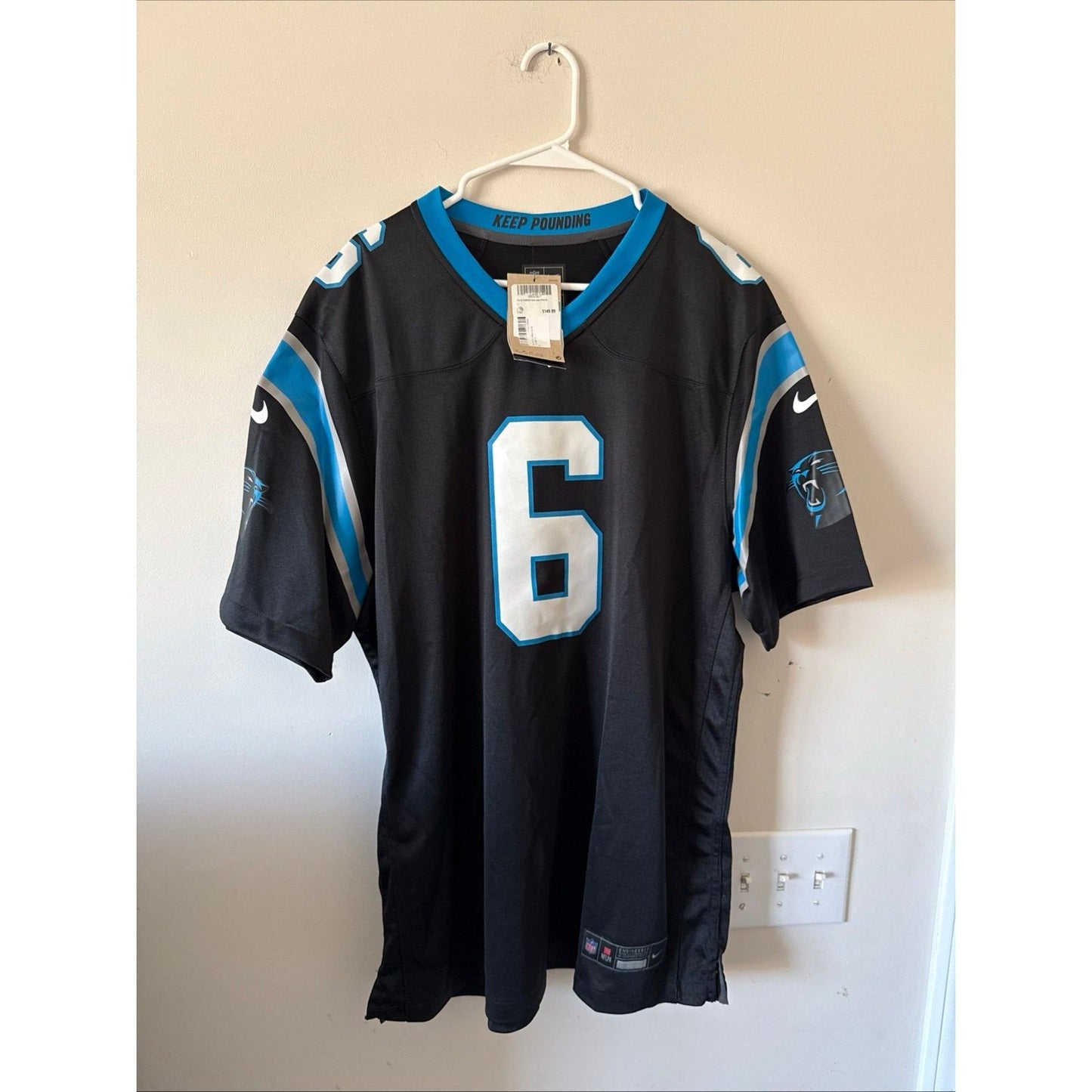 Men’s Nike Miles Sanders 6 Carolina Panthers NFL Football Jersey Sz XL - NWT - Kyle’s Football Cards