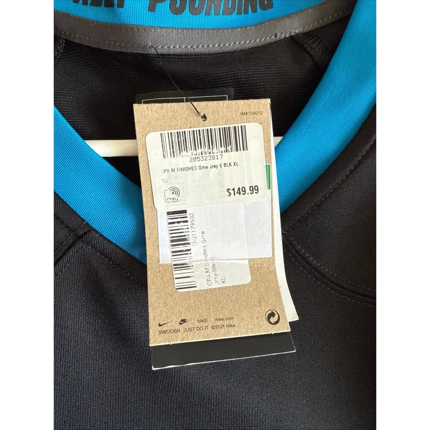 Men’s Nike Miles Sanders 6 Carolina Panthers NFL Football Jersey Sz XL - NWT - Kyle’s Football Cards