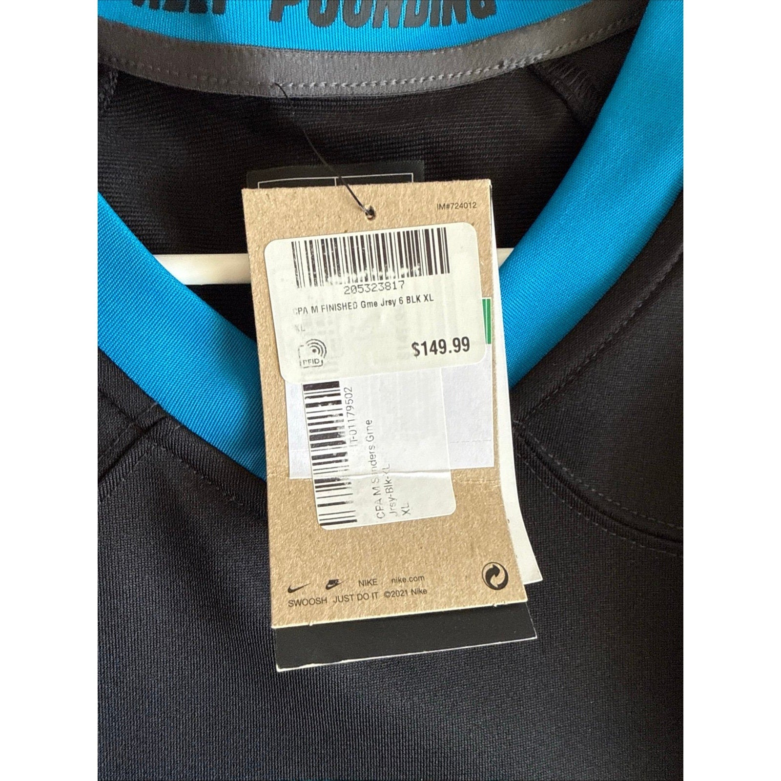 Men’s Nike Miles Sanders 6 Carolina Panthers NFL Football Jersey Sz XL - NWT - Kyle’s Football Cards